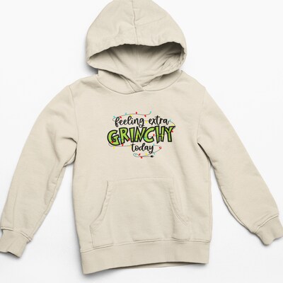 Grumpy Christmas Themed Embroidered  Hoodie Adult and Youth - image2
